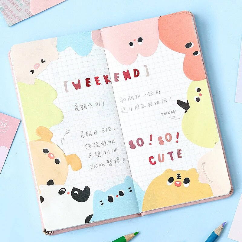 Bộ 30 Giấy Nhớ Ghi Chú Dễ Thương Cardlover Sticky Note Cây Đầu To