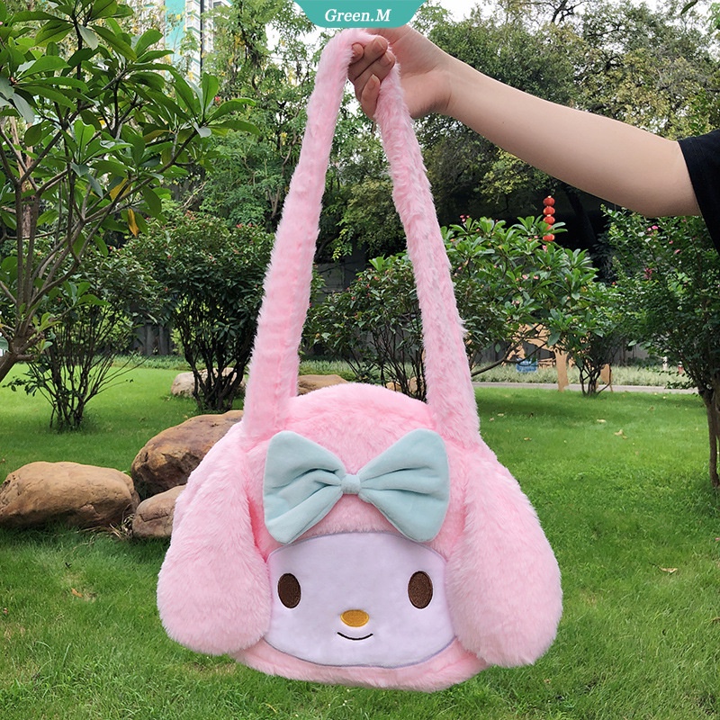 Túi Tote Đeo Vai / Xách Tay Phủ Lông Hình Cinnamoroll Melody Kuromi Kawaii Thời Trang Làm Quà Tặng Cho Bạn Gái