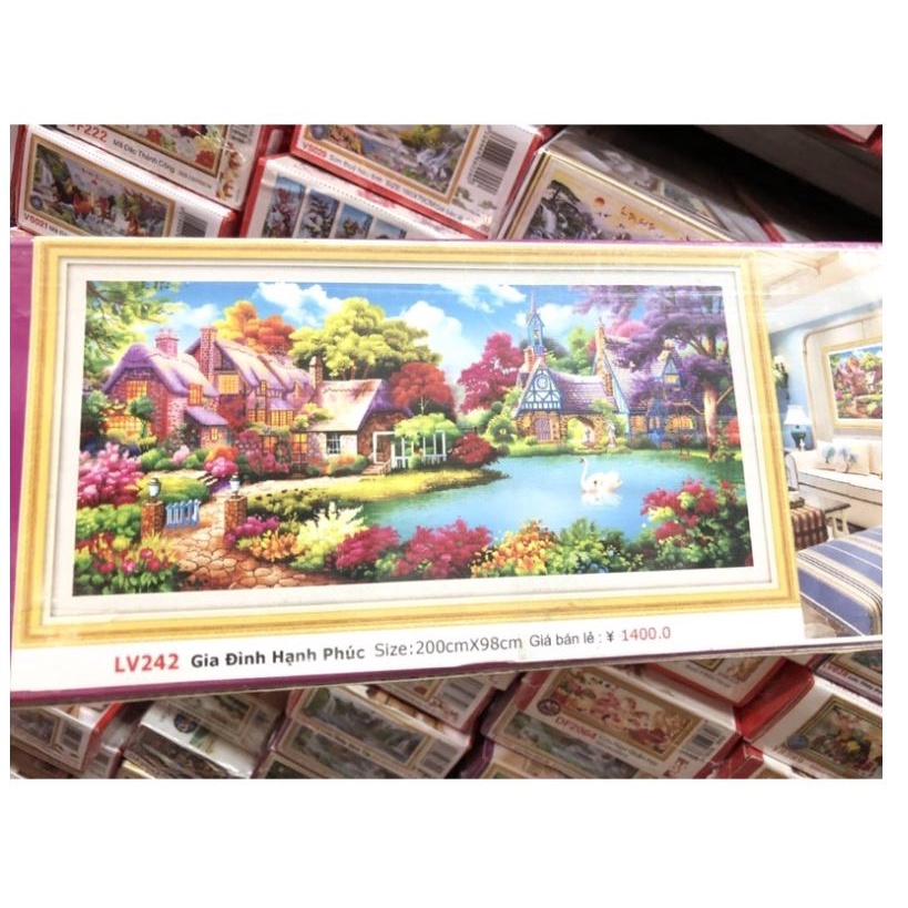 Tranh thêu chữ thập, tranh đá  gia đình hạnh phúc LV3195 ; LV241 , LV242