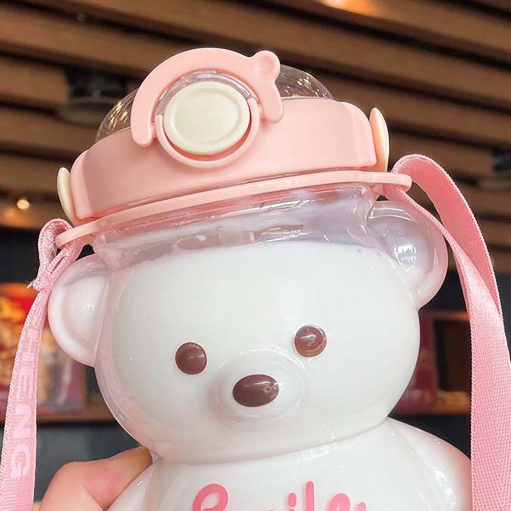 Bình Đựng Nước NICKOLAS Dung Tích Lớn Có Ống Hút Hình Gấu Sáng Tạo