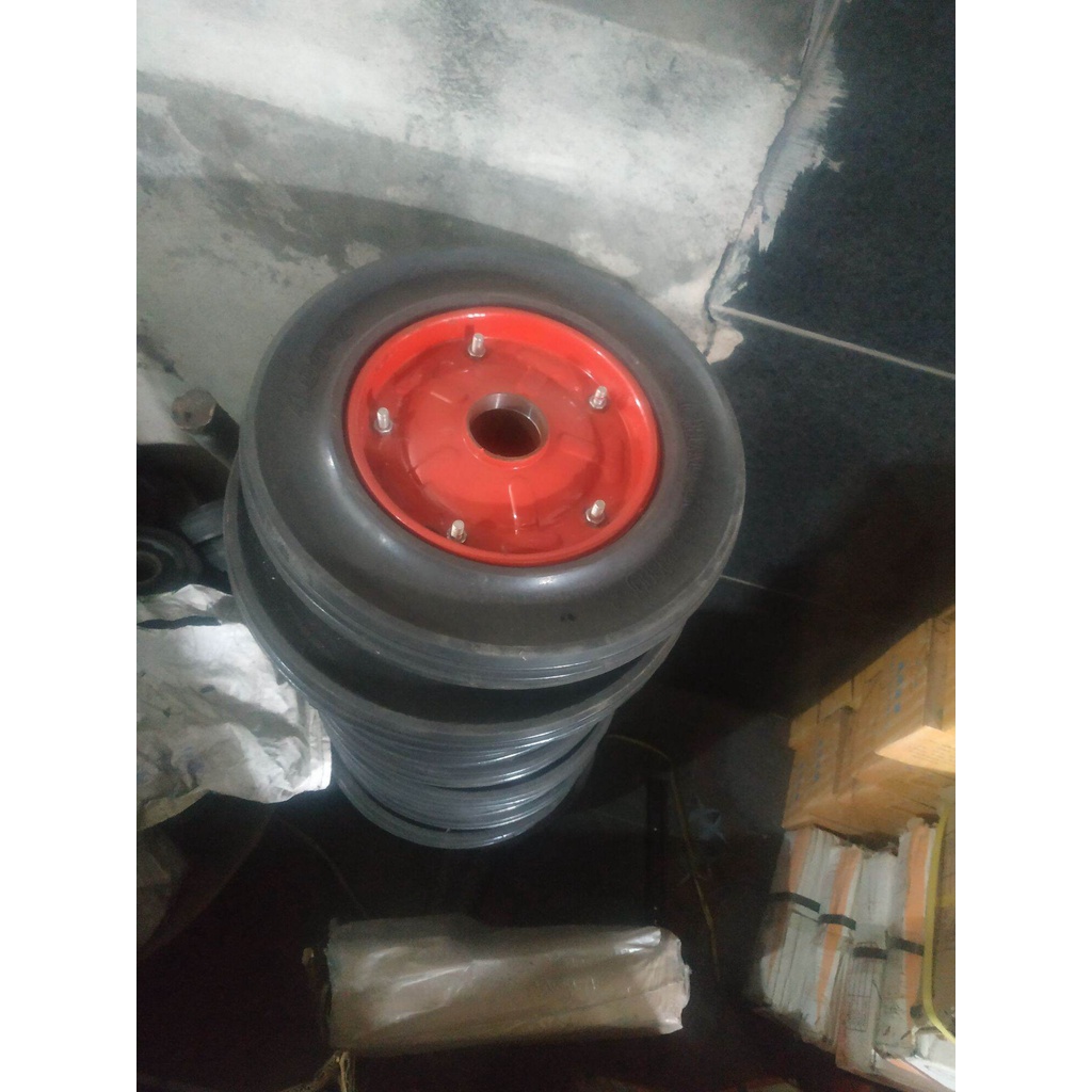 Bánh xe trộn bê tông 400-8 Đã có bi  Bánh xe đặc đường kính 35cm p35 Bánh xe cao su