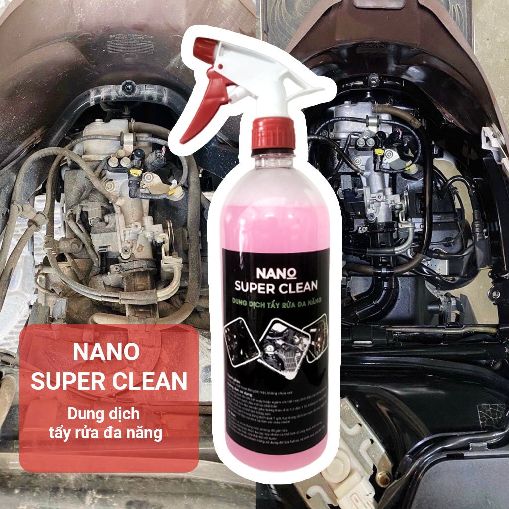 Nước Rửa Xe Siêu Sạch Vệ Sinh Nhông Sên Đĩa Khung Sườn Dây Điện Rửa Full Xe Nano Super Clean