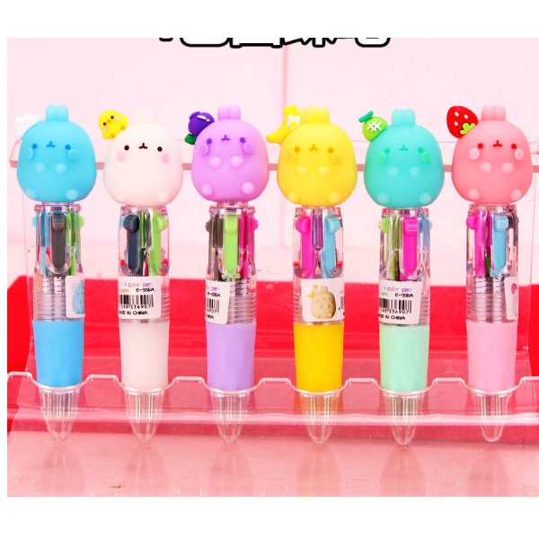 Bút bi bốn ngòi bốn màu hoạ tiết hoạt hình