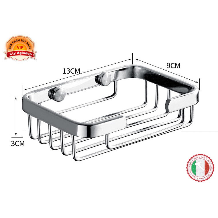 Giá xà phòng phòng tắm SUS304 (Bóng đẹp - Dạng lưới) - Hàng Cao cấp ITALIA