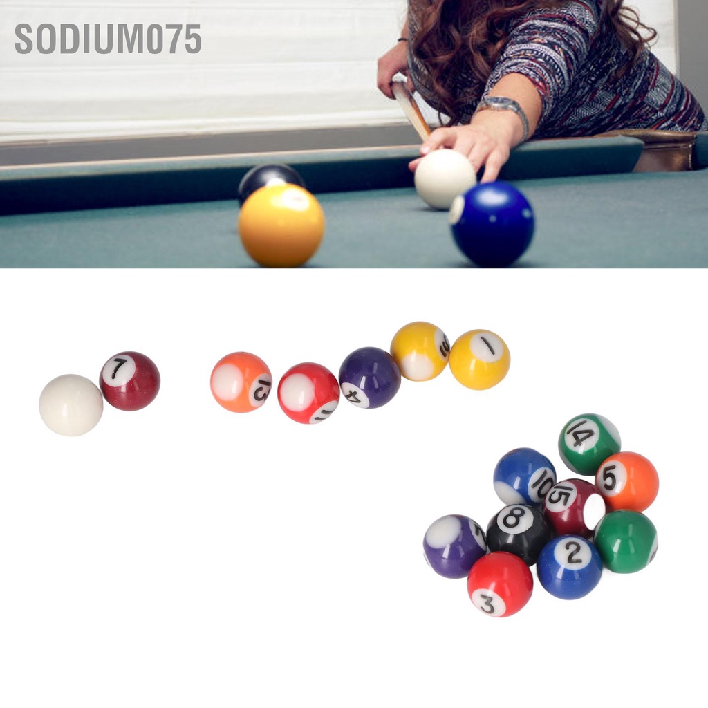 Có thể bán buôn Bóng bi-a mini 25mm Hoàn thành 16 viên Bộ nhựa kiểu Mỹ Phụ kiện bàn Sodium075 Hàng giao ngay