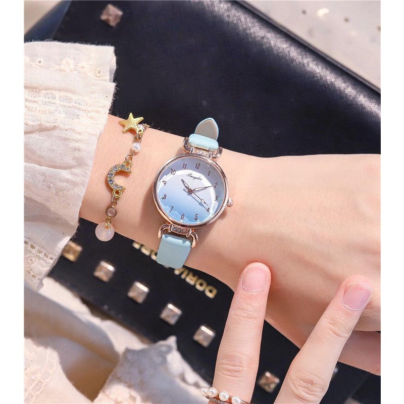 Đồng hồ quartz kèm lắc tay màu gradient pha lê thiết kế kháng nước thời trang cho nữ | BigBuy360 - bigbuy360.vn