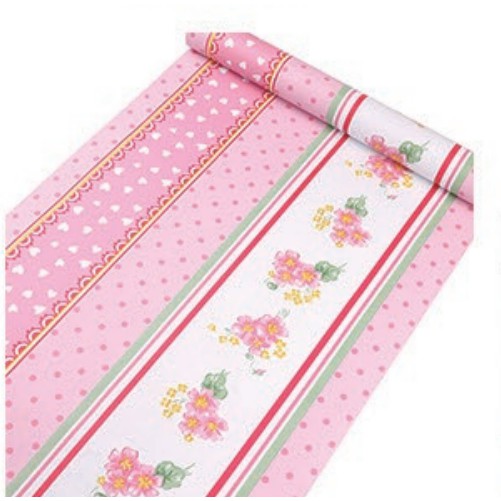 Decal giấy dán tường sọc hoa xinh khổ 45cm keo sẵn bóc dán