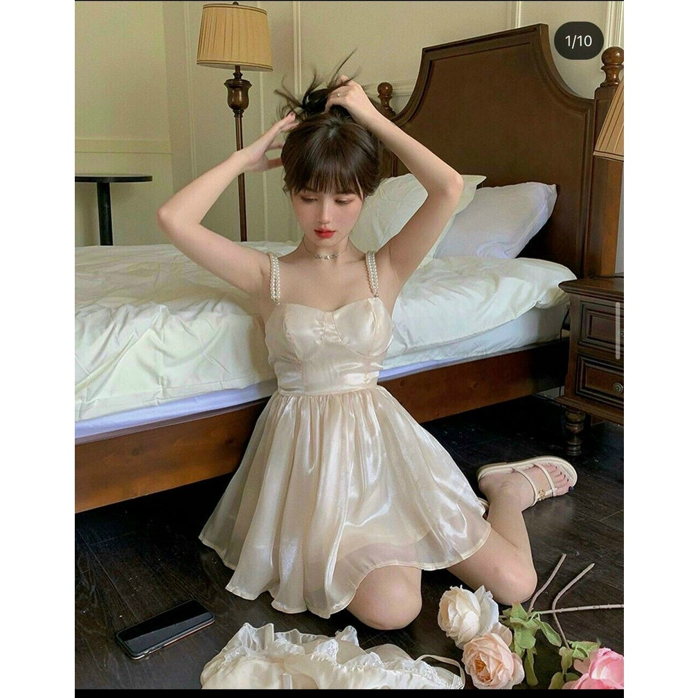 Đầm nude cúp ngực kết cườm Hakieu