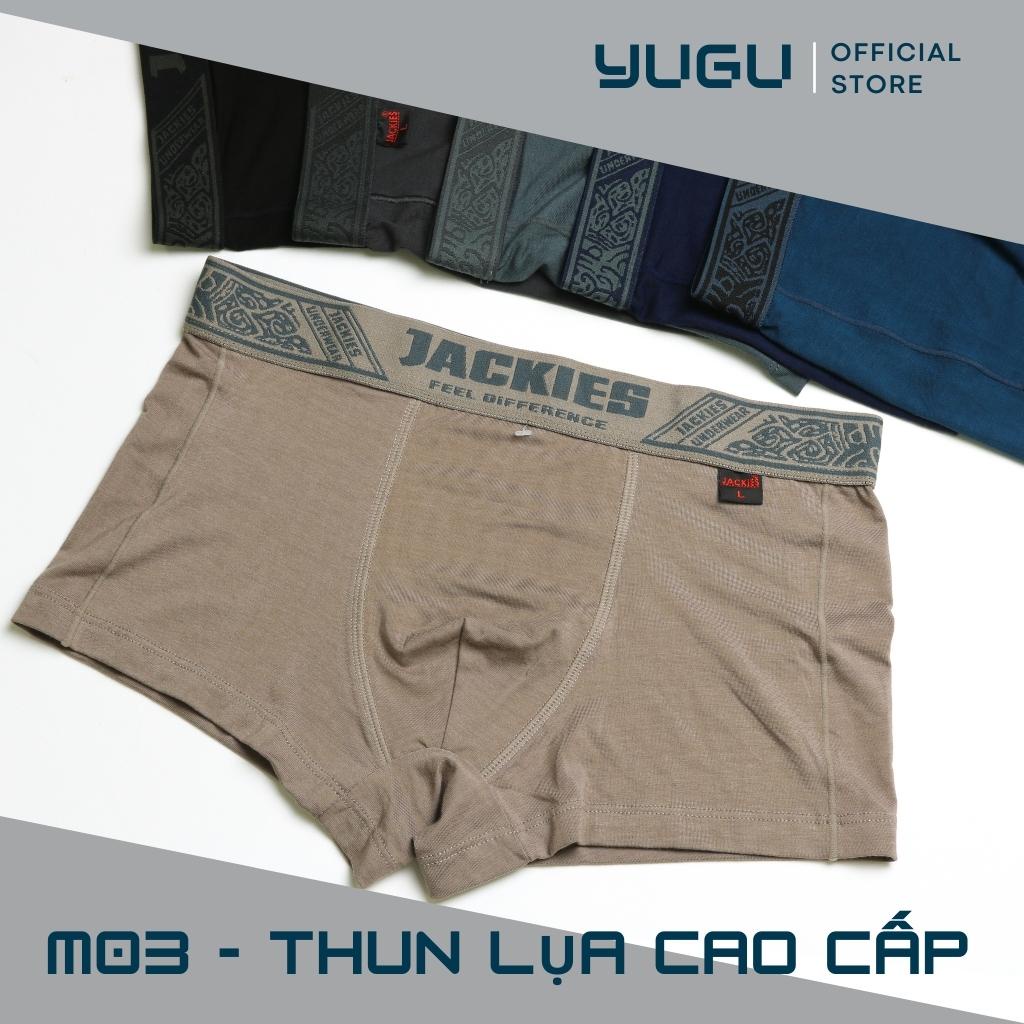 Quần lót nam boxer cotton lụa cao cấp JACKIES M03 -YUGU- 1 chiếc quần sịp đùi nam vải mỏng mềm mịn thoáng, che tên