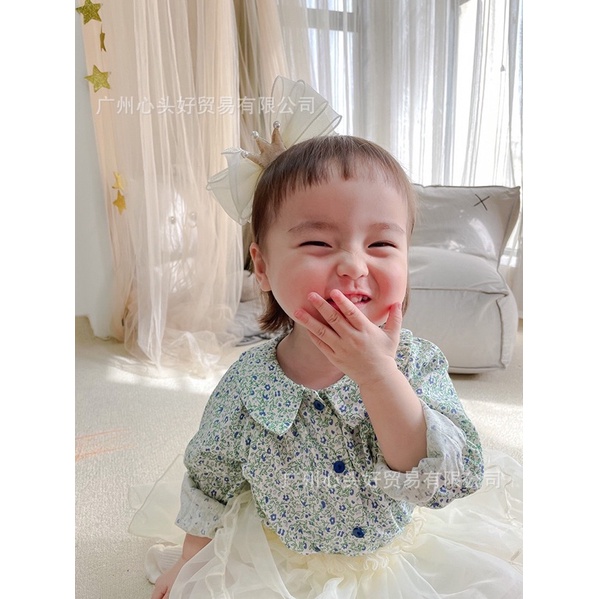 Băng đô/Kẹp tóc voan nơ tiểu thư đáng yêu phong cách Hàn Quốc cho bé