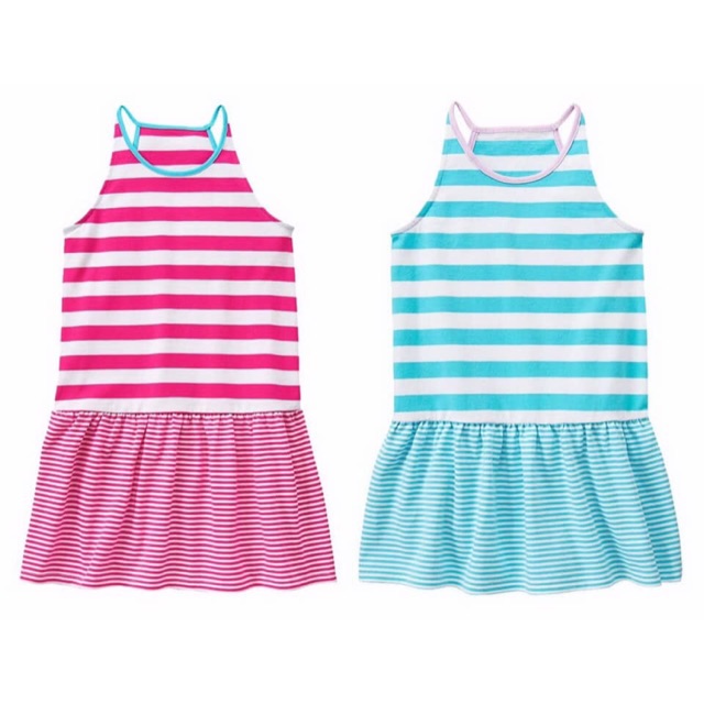 Đầm thun 2 dây cổ yếm Gym, size 2-4t