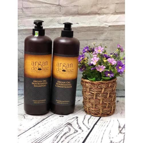 Dầu Gội Xả Phục Hồi Tóc Hư Tổn ARGAN DELUXE 1000ml X2