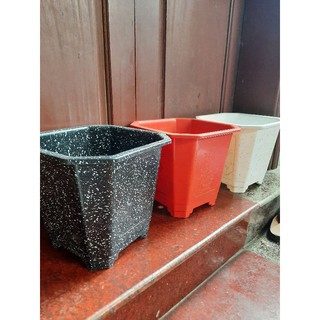 chậu nhựa trồng cây cảnh hình vuông giả đá đk27cm x cao 25cm