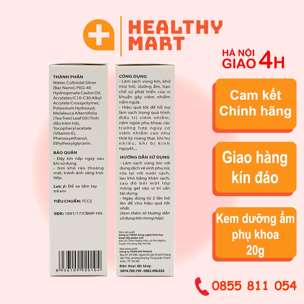 ✔️️️Kem dưỡng vùng kín phụ nữ NANOCOOL làm sạch, giảm mồ hôi và vi khuan - giúp cô bé khỏe đẹp - Tuýp 20g