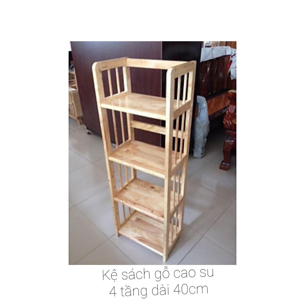 Kệ sách gỗ 4 tầng 40cm Gỗ Cao Su, BH 12 Tháng u10_shop