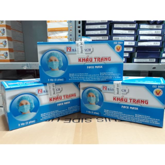 Thùng 20 hộp khẩu trang 3 lớp Bảo Thạch loại 1