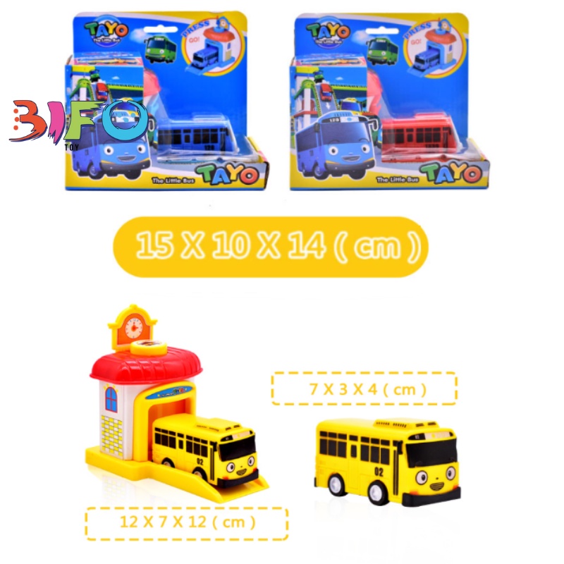 Xe buýt Tayo Bus garage Đồ chơi trẻ em bộ sản phẩm gồm 1 nhà và 1 xe