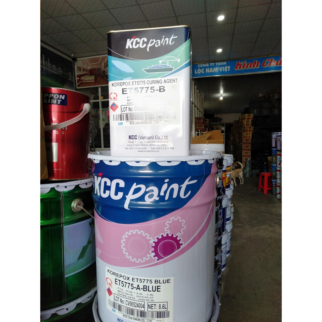 Sơn hồ bơi KCC KOREPOX  ET5775 Màu xanh Blue 12L