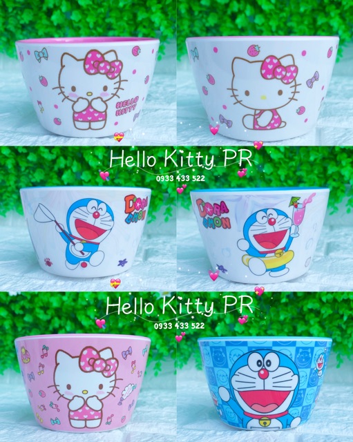 Chén muỗng ly Hello Kitty - Doremon Doraemon