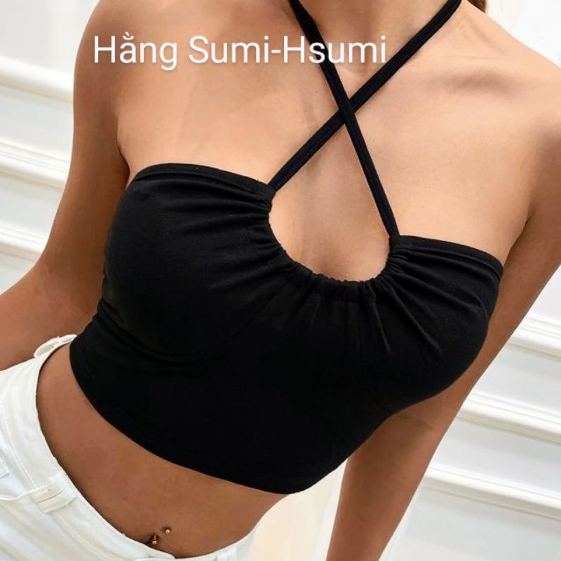 Áo ống khoét ngực bigsize, áo Croptop dây Hằng SumiHsumi