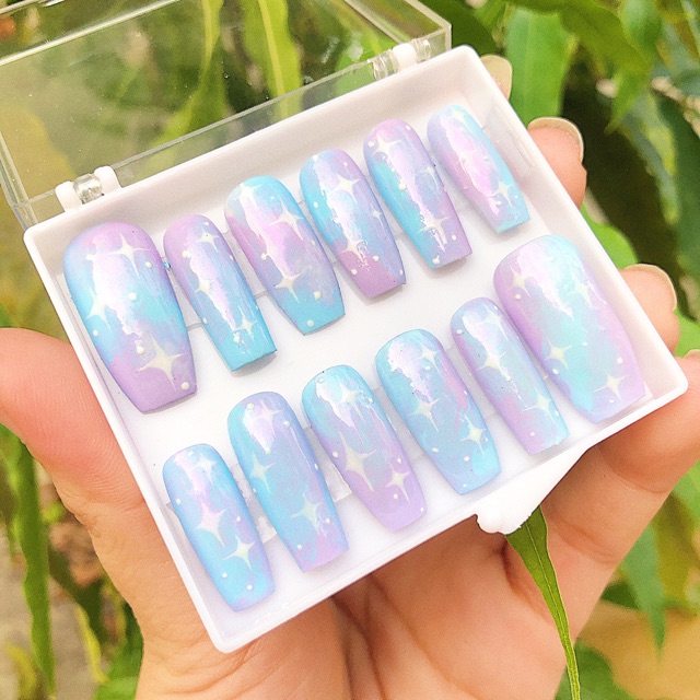 Móng úp dán thiết kế {GALAXY HỒNG}