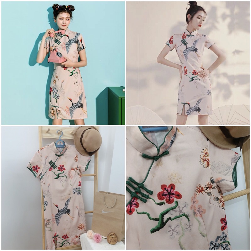 Sườn xám kỳ bào Trung Hoa 2hand có BIG SIZE