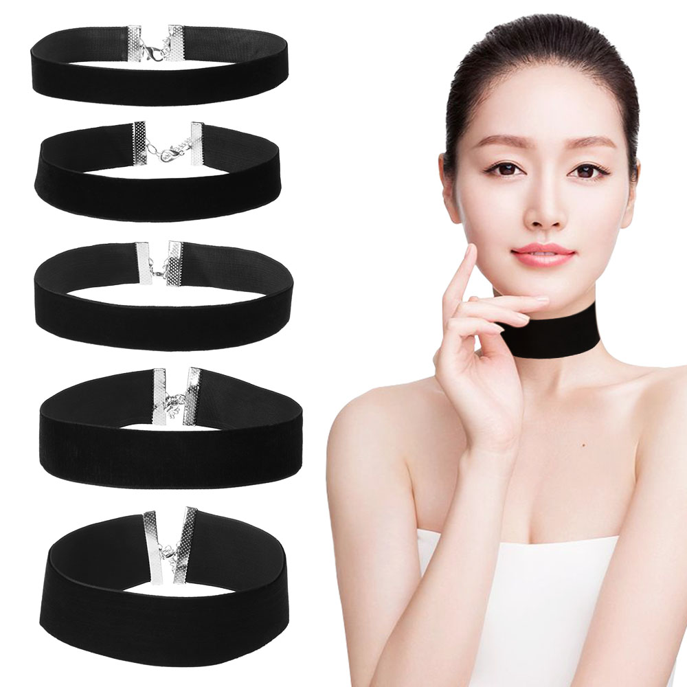 Vòng Cổ Choker Dây Nhung Đen Thắt Nơ Phong Cách Gothic Cổ Điển Thời Trang Cho Nữ