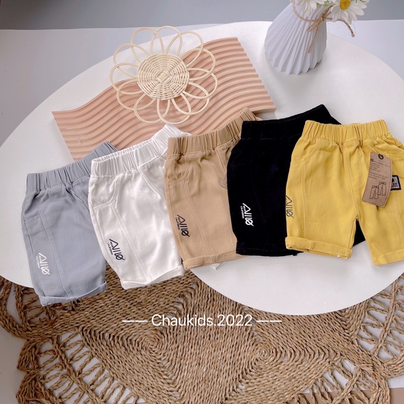 Quần đùi cho bé trai chất kaki mềm nhiều màu sắc_ Quần cho bé từ 8- 18 kg