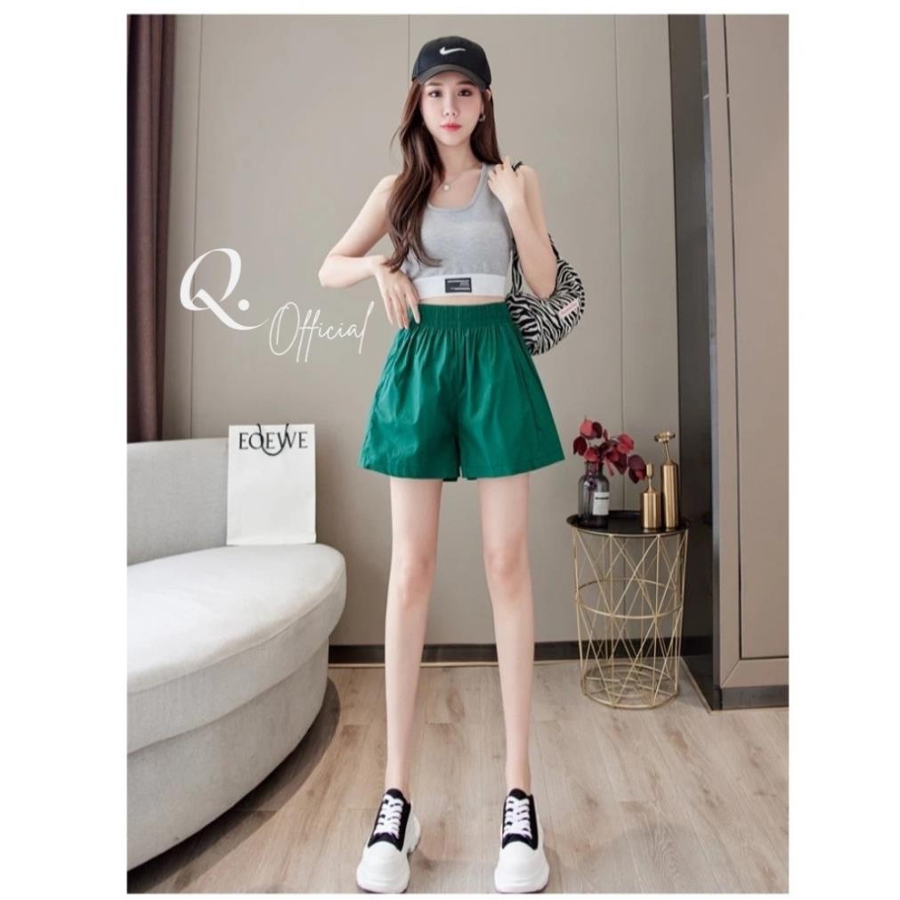 Quần Đùi Nữ Lưng Cao Cạp Bản To Vải Vitex Cao Cấp Nhập Khẩu Siêu Mát Nhiều Màu Đẹp