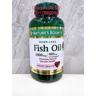 Date T5/2023_ Dầu cá Nature’s Bounty Fish Oil 1400mg của Mỹ