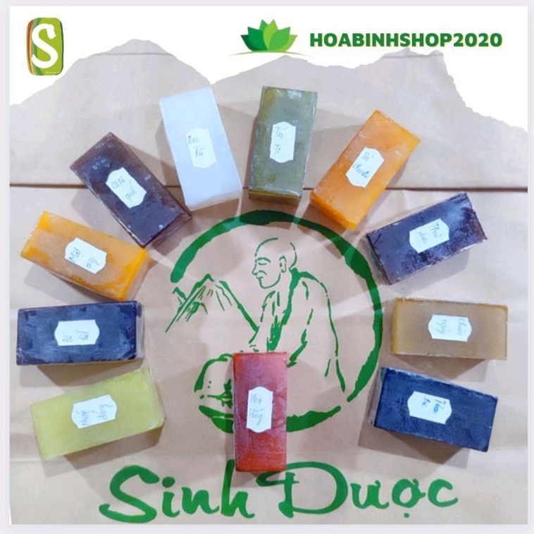 [CHÍNH HÃNG] Xà bông Sinh Dược10 vị Giảm Mụn Lưng 100% Thiên, Xà Phòng Mướp Đắng Nghệ  (30-50Gr)