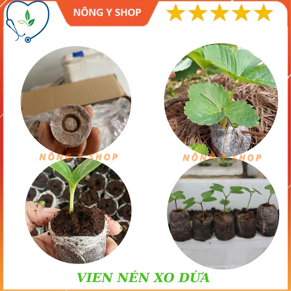 Viên nén ươm xơ dừa hữu cơ trồng rau, ươm hạt, dâu tây, thủy canh-Phước lộc