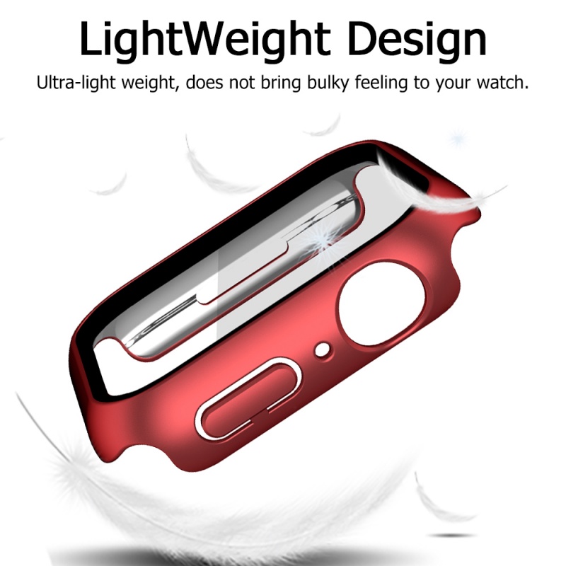 Miimall bảo vệ màn hình Ốp Lưng cho apple Watch 8 7 41/45mm 2 Trong 1 Ốp Kính cường lực bảo vệ màn hình Cho đồng hồ cho apple iwatch 7 series 8 41mm 45mm Case
