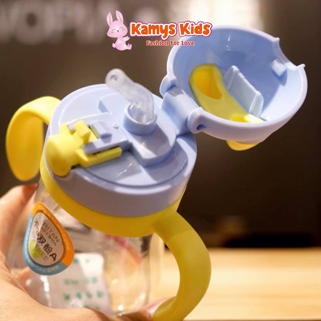 Bình tập uống nước cho bé KAMYS KIDS bình đựng nước trẻ em ngộ nghĩnh 320ml 350ml 400ml 450ml