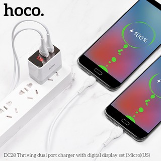 Cốc Sạc nhanh Hoco DC28 2 USB (1 Cổng USB C PD 18W 1 cổng USB QC3.0)
