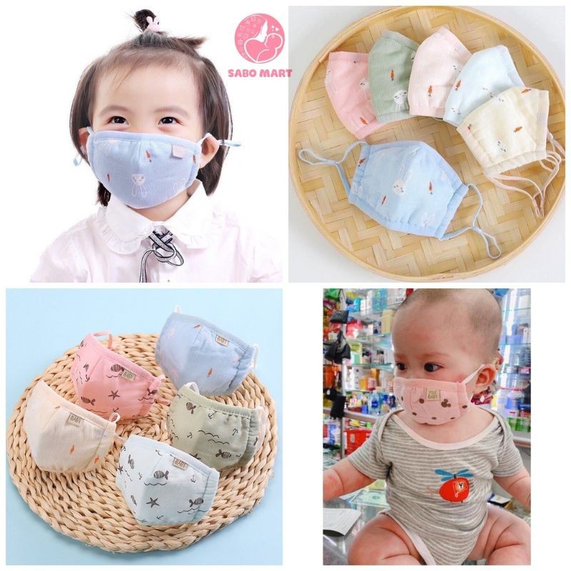 Khẩu Trang Cao Cấp 4 Lớp Cho Bé 0-5 Tuổi / Hàng Đẹp