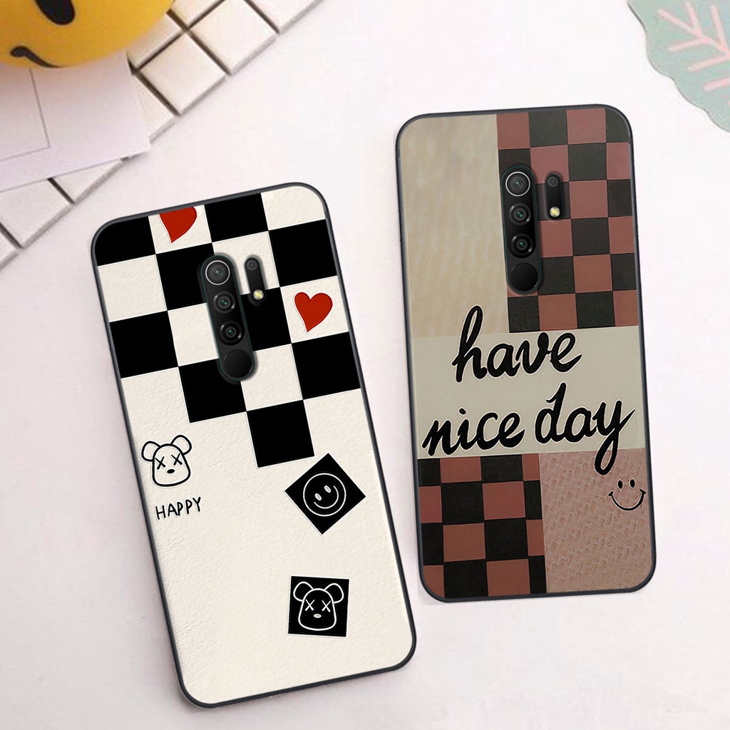 Ốp Xiaomi Redmi 9 caro trái tim cá tính, thời trang siêu đẹp, siêu phong cách