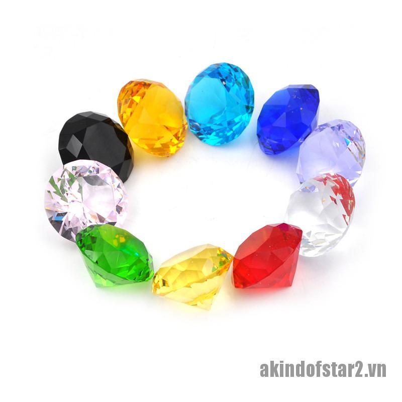 Khối pha lê thủy tinh hình viên kim cương 30mm dùng trang trí tiệc cưới