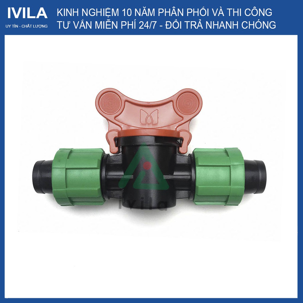 Van khóa 2 đầu nhỏ giọt vặn - Phụ kiện tưới nhỏ giọt - Hệ thống tưới nông nghiệp - Bảo hành 12 tháng