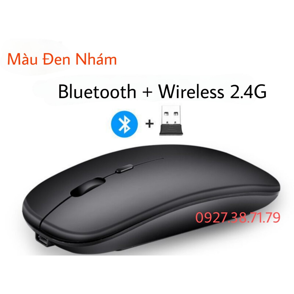 Chuột Không Dây M203 2 trong 1 Bluetooth 5.1 + Wireless 2.4G dùng cho mọi thiết bị điện thoại, máy tính bảng, laptop, PC