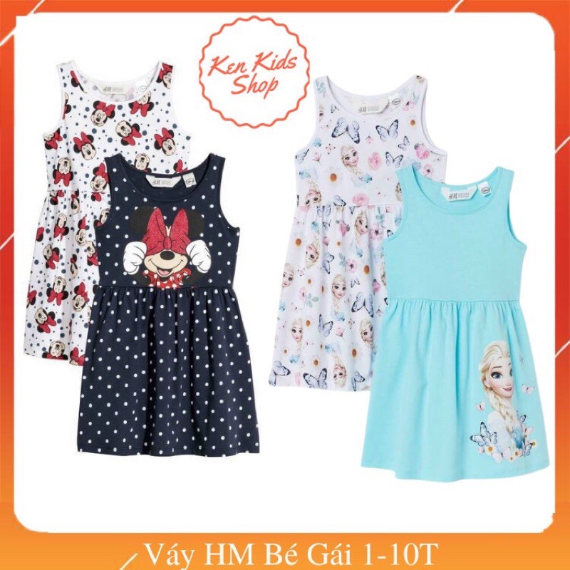 [H&M] Đầm Mickey và Elsa HM xuất  dư  cho Bé Gái ( Váy HM cho bé 2 -10 Tuổi)