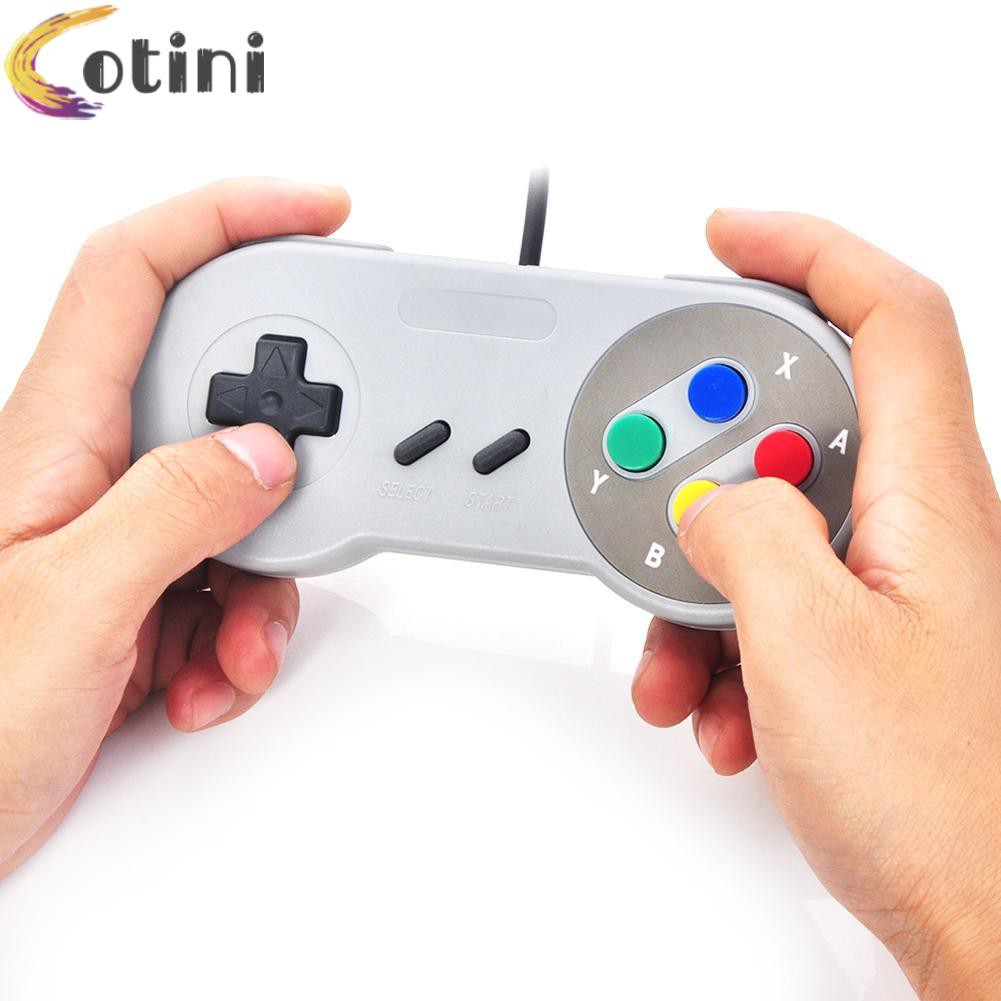 Tay cầm chơi game 4 nút Super Nintendo Snes USB chất lượng cao thích hợp cho máy tính để bàn/Mac