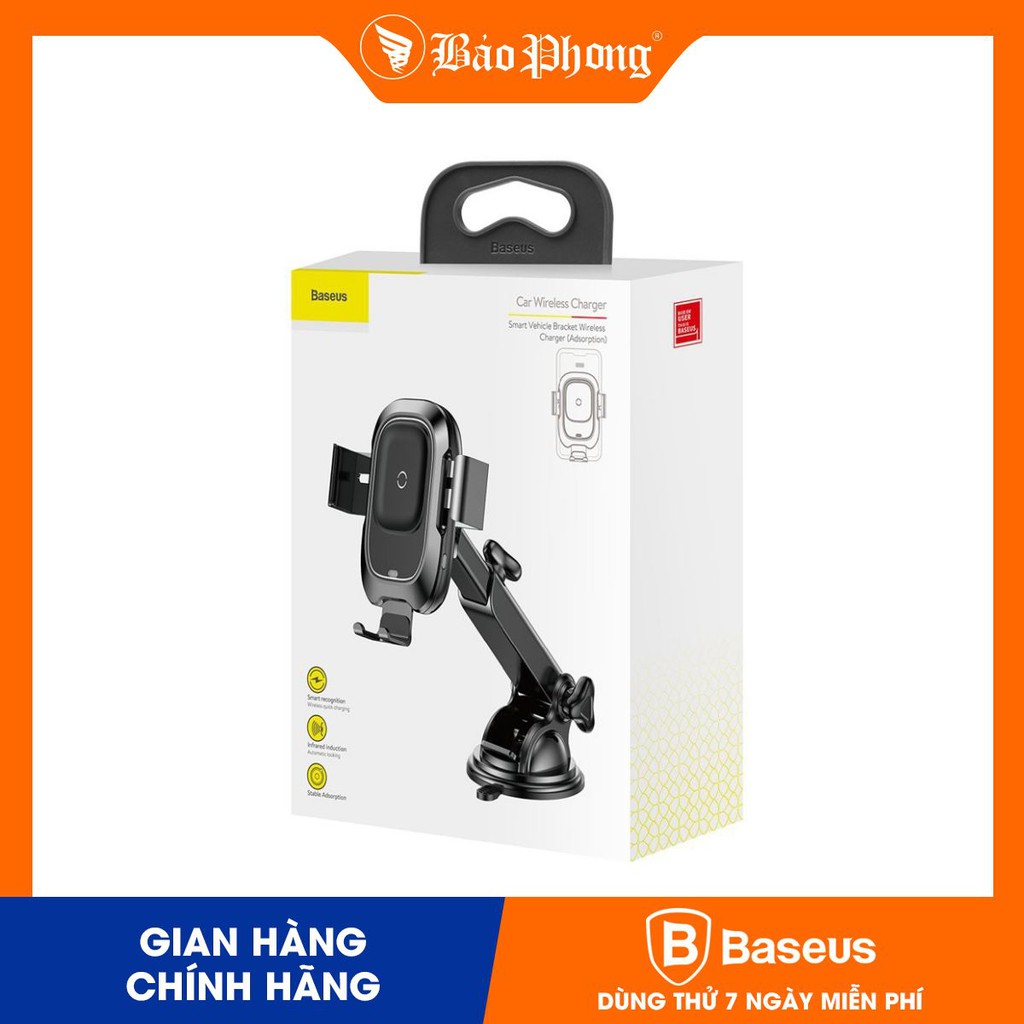 Đế giữ điện thoại kèm sạc không dây trên xe hơi Baseus Smart Vehicle Bracket Wireless WXZN-B01