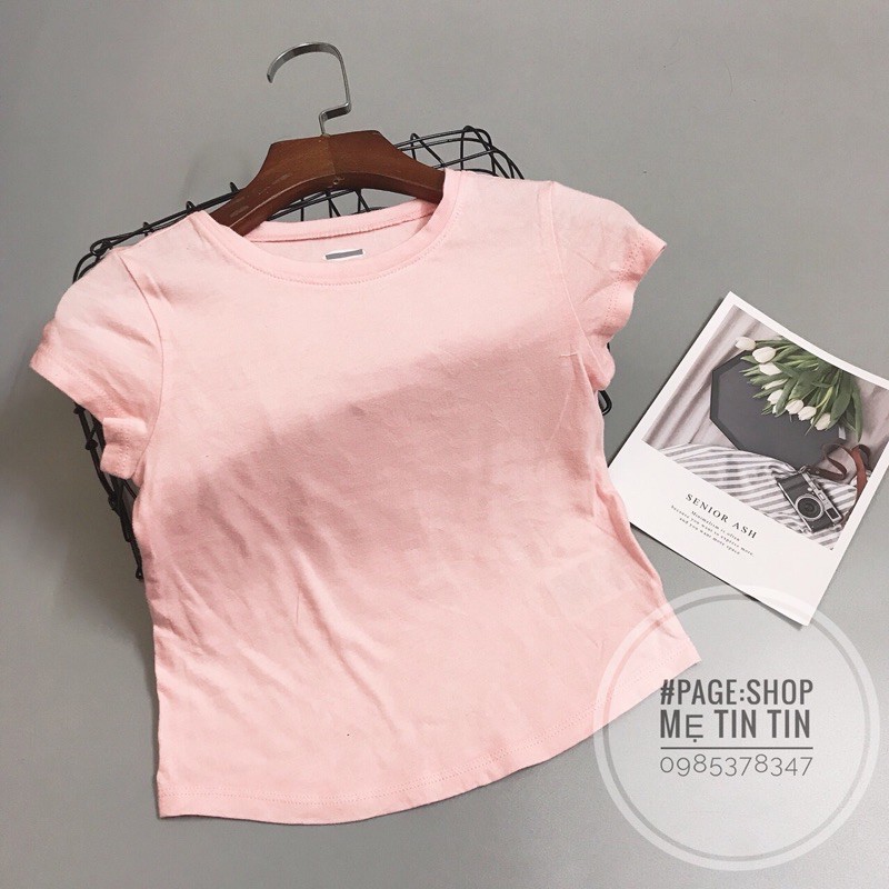 [OLDNAVY] áo cộc tay -chất cotton màu hồng trơn size:4y(13-15kg)