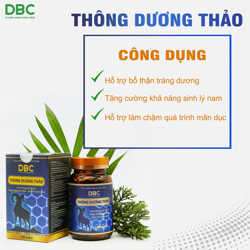 Viên Uống Tăng Cường Sinh Lý, Bổ Thận Tráng Dương Thông Dương Thảo DƯỢC BẢO CHÂU Hộp 30 Viên/ 60 Viên.