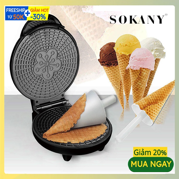 Máy Làm Vỏ Bánh Ốc Quế Cuộn Hình Nón SOKANY [BH 12 Tháng]