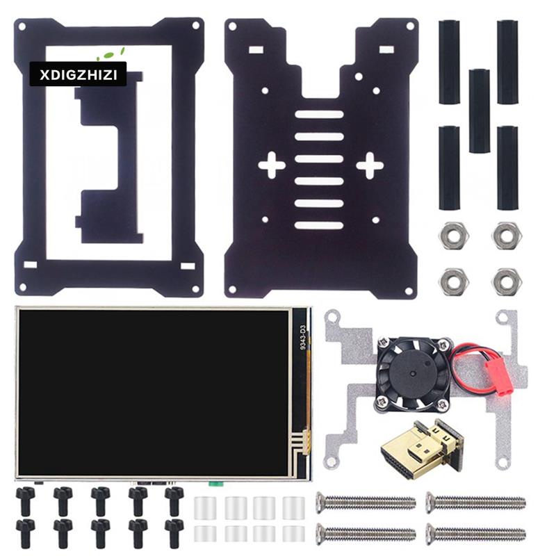 for Raspberry Pi 4 Touchscreen with Case & Fan, 4 Inch IPS Press Screen LCD Display, with Press Pen