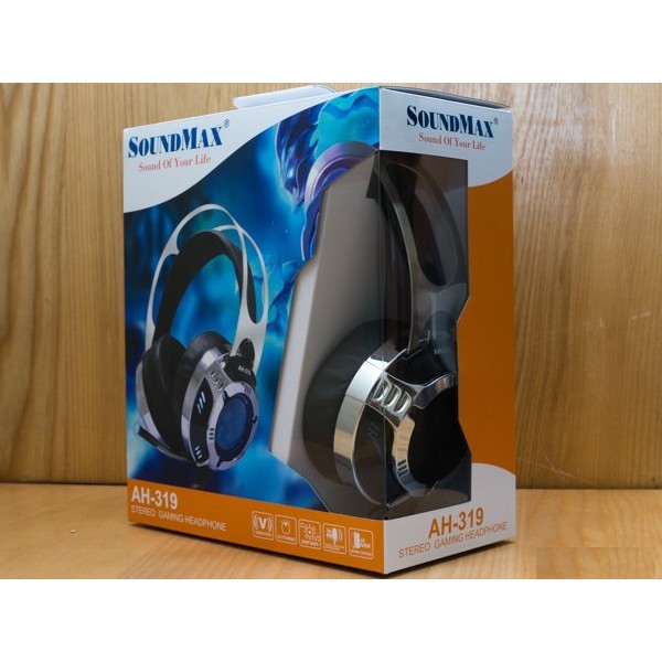 Tai nghe Gaming có rung SoundMax AH319 (AH-319) có mic, có đèn LED - Hàng Chính Hãng