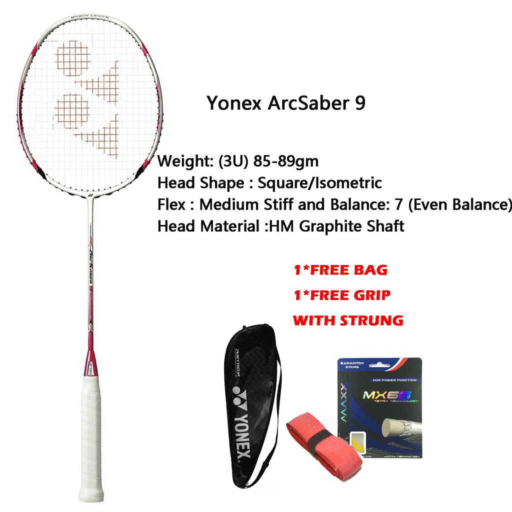YONEX ARCSABER 9 Badminton Racket Full Carbon Single