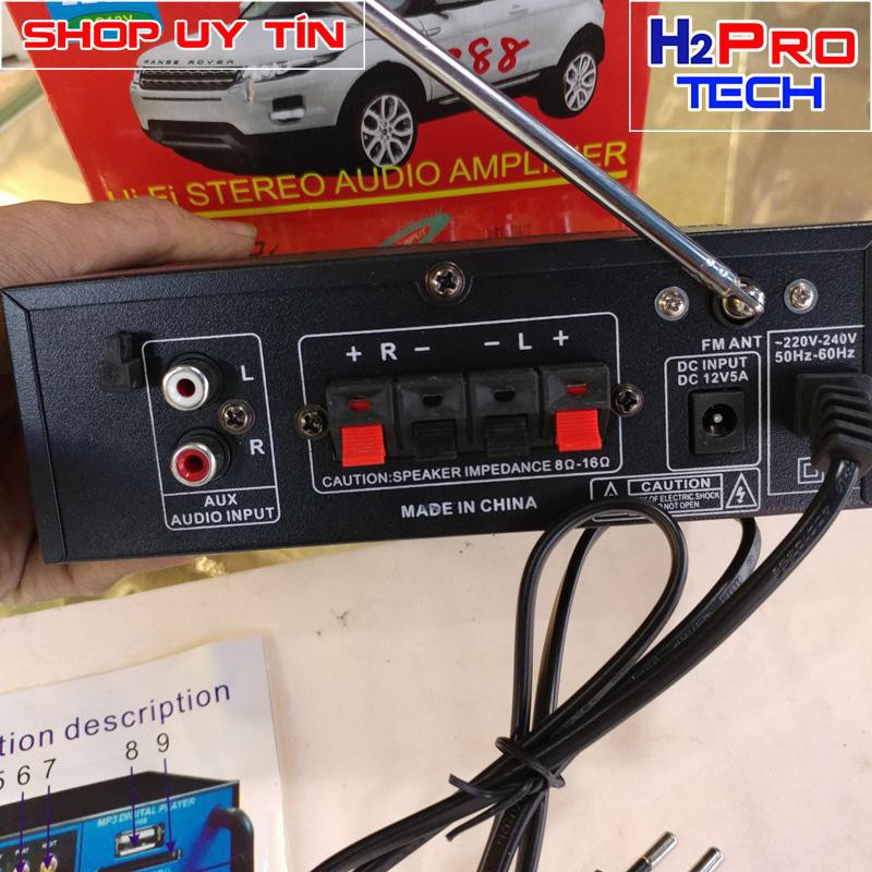 Ampli mini âm ly ô tô WXF AV-136BT 12V-220V - Tích hợp Bluetooth KARAOKE